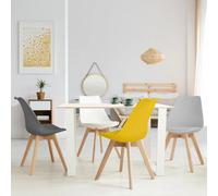 IDMarket - Lot de 4 chaises de salle à manger SARA scandinaves gris foncé/gris clair/blanc/jaune