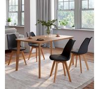 IDMarket Lot de 4 chaises de salle à manger SARA scandinaves noires