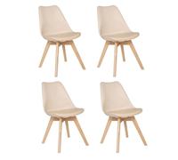 Lot de 4 Chaises Scandinave "Baya" 82cm Beige