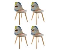 Lot de 4 Chaises Scandinave Patchwork 86cm Multicolore