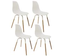Lot de 4 Chaises scandinave Phenix en polypropylène et métal - Blanc