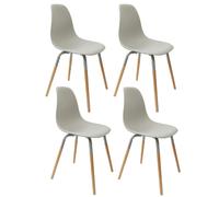 Lot de 4 Chaises scandinave Phenix en polypropylène et métal - Gris