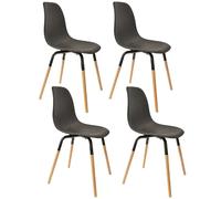Lot de 4 Chaises scandinave Phenix en polypropylène et métal - Noir