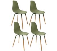 Lot de 4 Chaises scandinave Phenix en polypropylène et métal - Vert