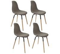 Lot de 4 Chaises scandinave Phenix en tissu et métal - Gris