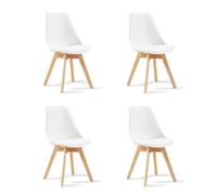 Lot de 4 chaises scandinaves blanches - Bjorn - DESIGNETSAMAISON