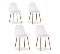 Lot de 4 chaises scandinaves blanches - Ela - DESIGNETSAMAISON