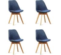 Lot de 4 chaises scandinaves bleues patchwork - Bjorn - DESIGNETSAMAISON