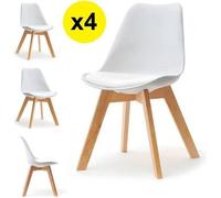 Lot de 4 chaises scandinaves coloris blanc - Skagen Style scandinave, la tendance ultime Caractéristiques: Coque assise et dossier