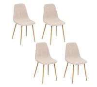 Lot de 4 chaises scandinaves en velours côtelé ROKA - Beige