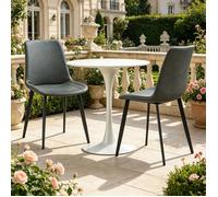 Lot de 4 Chaises Scandinaves, Fabriqué en cuir PU, Chaises Salle à Manger, Chaise Cuisine, Salon, Chaises Gris, Design Ergonomique