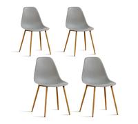 Lot de 4 chaises scandinaves grises - Ela - DESIGNETSAMAISON