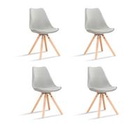 Lot de 4 chaises scandinaves grises - Helsinki - DESIGNETSAMAISON