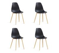 Lot de 4 chaises scandinaves noires - Ela - DESIGNETSAMAISON