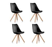 Lot de 4 chaises scandinaves noires - Helsinki - DESIGNETSAMAISON
