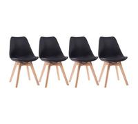 Lot de 4 chaises scandinaves nora noires avec coussin