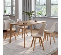 IDMarket Lot de 4 chaises scandinaves SARA Beige pour salle à manger