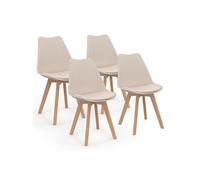 Lot de 4 chaises scandinaves SARA beige pour salle à manger