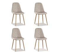 Lot de 4 chaises scandinaves tissu beige - Ela - DESIGNETSAMAISON