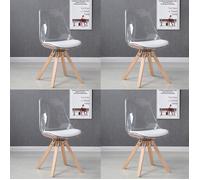 Lot de 4 chaises scandinaves transparentes - Helsinki - DESIGNETSAMAISON