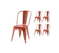 Kosmi Lot de 4 chaises Style Industriel en métal Couleur cuivre - Finition Brillant