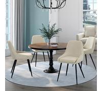 IDMARKET Lot de 4 chaises de salle à manger THALYA en velours beige