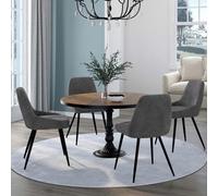 Lot de 4 chaises thalya en velours gris foncé avec accoudoirs