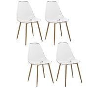 Lot de 4 Chaises Thao en polycarbonate - Transparent et Beige