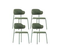 Lot de 4 Chaises vintage en métal avec assise et dossier en tissu chiné vertes - LADERI -