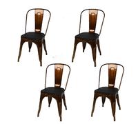 Lot de 4 chaises vintage Liv H84 cm - Doré et noir