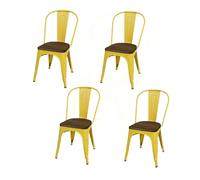 Lot de 4 chaises vintage Liv H84 cm - Jaune