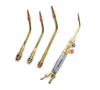 Lot de 4 chalumeaux de soudage avec poignées en cuivre pour tuyaux de 0,95 cm 24 raccords de tuyau, utilisation professionnelle avec exigences CGA