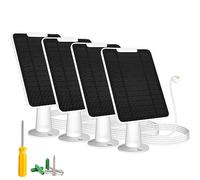 Lot de 4 chargeurs solaires 6 W compatibles Google Nest Cam extérieur-intérieur (version batterie), énergie solaire, IP65