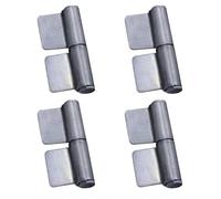 Lot de 4 charnières à souder pour porte, résistantes, détachables, avec fermeture par soudure, pour remorques, rampes et portails, 59 x 80 mm