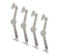 Lot de 4 charnières de placard rabattables en alliage de zinc argenté avec angles d'ouverture réglables de 75 à 110 degrés pour placards supérieurs de cuisine et portes de camping-car, mécanisme de