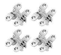 Lot de 4 charnières invisibles pour portes d'armoires | Charnière invisible en acier inoxydable à 180 degrés pour porte, armoire, fenêtre