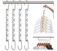 Lot de 4 Cintre Gain de Place, Cintre Magique Organisateur de Cintre Rangement et Organisation pour Vêtements Gain de Place