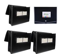 Lot de 4 classeurs extensibles en plastique de qualité supérieure, 8,3 cm, format lettre A4 pour l'organisation de la maison, de l'école et du bureau