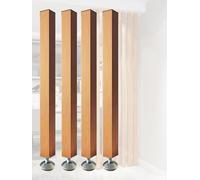 Lot de 4 cloisons de séparation murales modernes à lattes en bois de 2,10 m de haut pour bureau, escalier et porche, panneaux décoratifs pour salon et loft