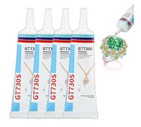 Lot de 4 colle pour cuir extra forte - 30 ml - Colle à bijoux transparente - Colle professionnelle pour cuir chaussures sacs canapé - Colle à bijoux étanche pour réparation de bijoux DIY