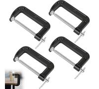 Lot de 4 Colliers de Serrage en G de 105mm, Pinces de Serrage en C Robuste de 10,5 cm, Serre-joints de Fixation en Fonte Industrielle pour Travail du Bois, Soudage, Construction, Bricolage, Menuiserie