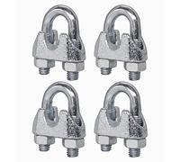 Lot de 4 colliers de serrage M10 - DIN 741 - En acier - Pour câble Ø 13 mm - Fixation en U - 4 pièces - M10 pour Ø 13 mm