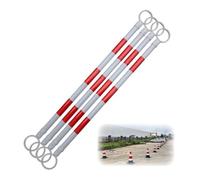 Lot de 4 cônes de signalisation rétractables - Barrière de sécurité Extensible de 1,25 m à 2 m avec Bande réfléchissante pour la Gestion des foules - Modèle télescopique léger Rouge et Blanc