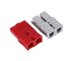 Lot de 4 connecteurs 75 A à 2 broches pour câble PC ignifuge | Bornier de câble pour stockage d'énergie, batterie EV, systèmes photovoltaïques, 220-415 V AC, gris/bleu/noir/rouge