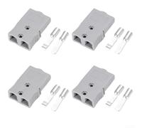 Lot de 4 connecteurs à courant élevé, 75 A double borne, connexion rapide robuste pour système d'alimentation par batterie, application solaire de véhicule récréatif (gris)