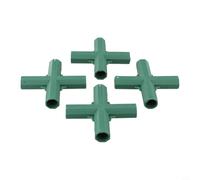 Lot de 4 connecteurs de cadre de serre en plastique pour poteaux de 16 à 17 mm, joints de poteau de tente de jardin, raccords en polypropylène vert foncé (D)