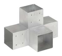 Lot de 4 connecteurs de poteaux en forme de X en métal galvanisé 101 x 101 | Galvanisé à chaud pré-percé pour poutre de 101 mm, abri de jardin, pergola