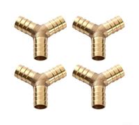 Lot de 4 connecteurs de tuyau en laiton de type Y de 19 mm, valve à trois voies pour tuyauterie d'air, eau, gaz, huile, raccord en cuivre avec joint étanche