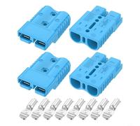 Lot de 4 connecteurs rapides 120 A 600 V pour câbles 2-6 AWG, contacts en cuivre plaqué argent, boîtier ignifuge, résistant aux vibrations pour camping-car, remorque, bateau, treuil, gris (4 pièces