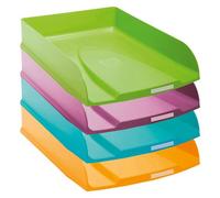 Lot de 4 corbeilles à courrier Exacompta Combo-Styli - couleurs assorties vives